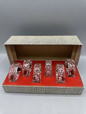 Vintage Set Of 6 Lead Crystal Napkin Rings Original Box Germany Mid Century • $29.99