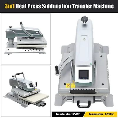 15 X15  3IN1 T-shirt Heat Press Machine Sublimation Printer Machine 1400W 110V  • $470.25