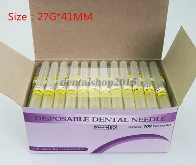 100pcs Dental Needle Endodontics Disposable Plastic Hub Syringe 27G*41mm • $11.95