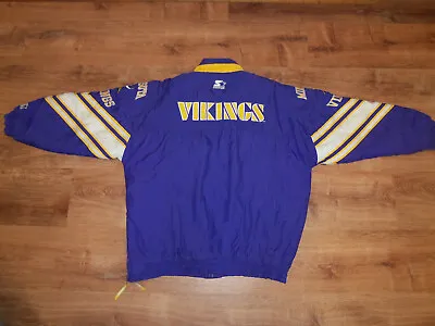 Authentic NFL Starter Pro Line Jacket Minnesota Vikings Zip Up Zippered SIZE L • $89.99