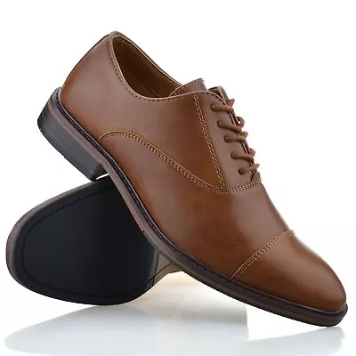 Mens Smart Casual Lace Up Memory Foam New School Work Office Oxford Shoes Size • £14.98