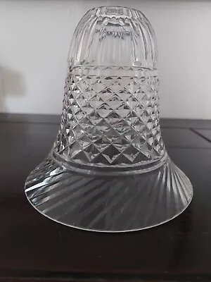 £19.99 • Buy 1 Vintage Clear Retro Ribbed Cut Glass Light Shade Beautiful 