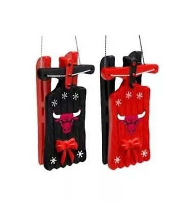 Chicago Bulls Sleigh 2 Pack Ornament Set New Home And Away Great Gift NEW • $15.99