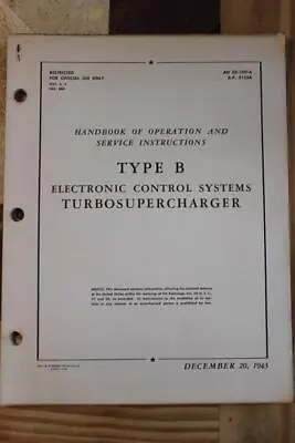 Original 1943 Aaf B-17b-24b-29 Type B Electronic Control System Flight Manual • $129.99