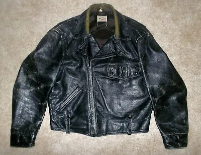 Vtg 1950's BUTWIN Buco PJ-27 LEATHER Motorcycle BIKER Police JACKET~MADE IN USA  • $599.99