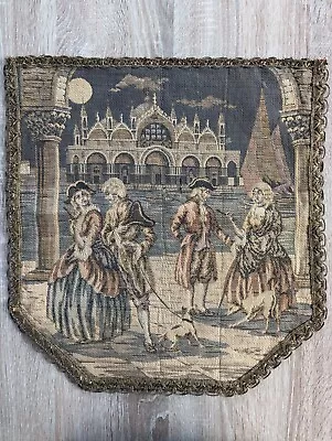 Vintage Italian Tapestry Victorian Countryside Castle Dogs Cottagecore  • $34.50