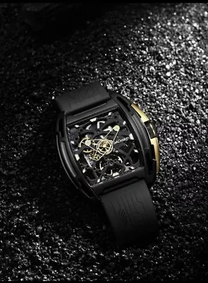 £110 • Buy CIGA Design Automatic Mechanical Skeleton Watch Z Series Exploration Black/Gold