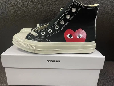 £87.99 • Buy UK Converse X Commes Des Garcon All Star Chuck Taylor Hi Tops 1970s CDG Black