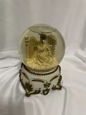 Working Vintage Musical Snow Globe With Angel Playing Harp 6” • $8.49