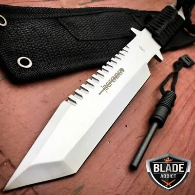 11  Military Hunting Tactical FIXED BLADE Knife Survival Bowie + Firestarter SET • $12.30