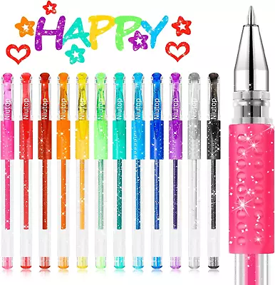 12-Color Scented Glitter Gel Pens For Kids Fruity Scented Marker Colored Pen Set • $13.14