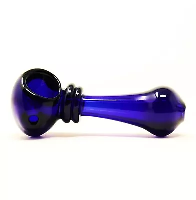 3  Mini Peanut Navy Blue Glass Pipe Tobacco Smoking Hand Pipes MB-0006 • $9.96