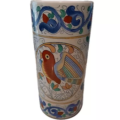 Vintage Asian Oriental Porcelain Painted 14  Umbrella Cane Holder Bird Design • $75