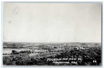 C1910's Bird's Eye View Of Mountain Top View Of Manhattan Kansas KS Postcard • $29.95