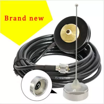 NMO Magnetic Mount With Mini UHF Plug Antenna Set Base  For Radio 380-520 • $23.99