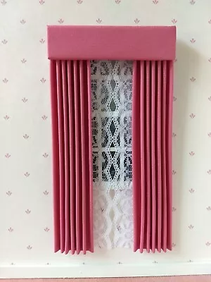 Blush Pink Dollhouse Curtains 1:12 Scale • $12.49