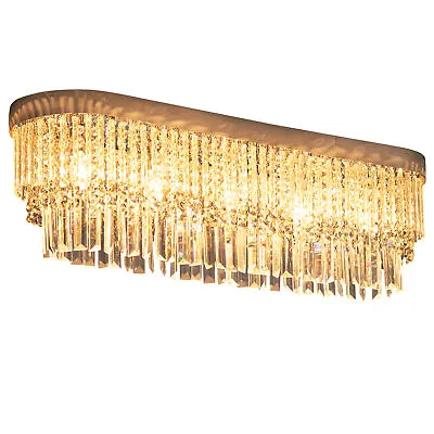HOMCOM Raindrop Crystal Chandelier Pendant Ceiling Light For Restaurant Kitchen • £64.99