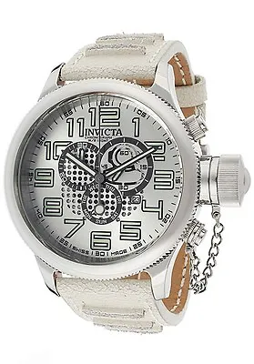 New Invicta Men's Russian Diver Chronograph White Genuine Leather • £180