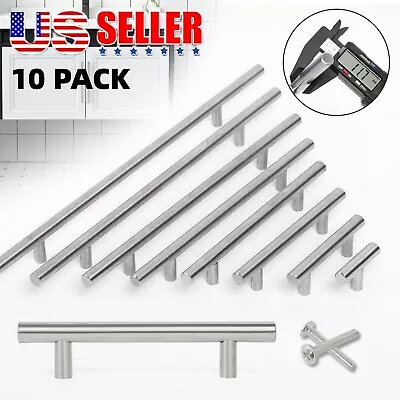 Solid Stainless Steel Kitchen Cabinet Drawer Door Handles T Pull Bar Hardware US • $11.26