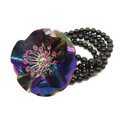 Miu Miu Bracelet PVC Metal Black Purple • $170