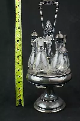 ANTIQUE -  Meriden B Company Silver Plated 6 Slot Cruet Pre 1898 • $90.85