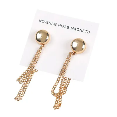 1 Piece Metal Magnet Brooches Women Muslim Hijab Pins Chains Safety Scarf Buckle • $1.36