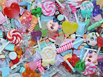 £4.99 • Buy Mixed Fake Sweeties Candy Lollipop Donut Ice Cream Gummi Jelly Resin Flatback