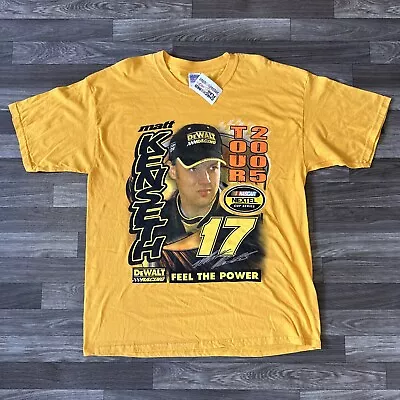 Vintage Y2K Matt Kenseth Nascar Shirt; Men’s XL; All Over Print; Yellow; NWT • $35