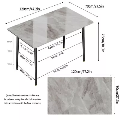 White Dining Table For 4-6 Kitchen Table With Marble Sintered Stone Table Top • $219.90