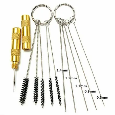 £5.40 • Buy 11pcs Cleaning Tool Kit Assorted Brushes And Needles For Spray Gun Airbrush
