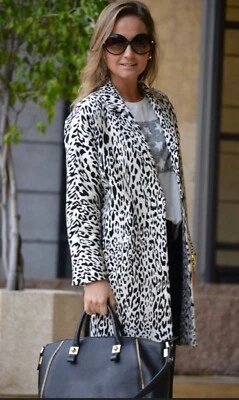 Stunning ZARA Oversized Leopard/Dalmatian Animal Print Coat Jacket S 10/12 • $41.02