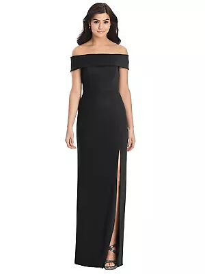 Dessy 3030...Cuffed Off-the-Shoulder Trumpet Gown....Black...Size 16...NWT • £105.10