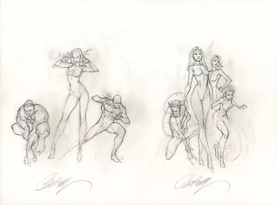 X-Men: Blue #1 & Gold #1 2pc Variant Cover Prelims - Art By J. Scott Campbell • $2000