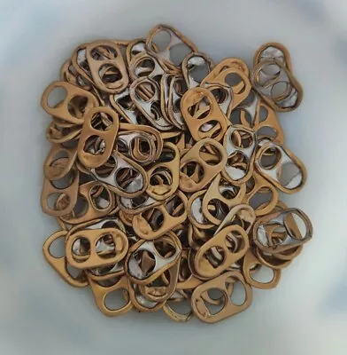 100 Gold Drinks Soda Tabs Can Ring Pulls (Clean) For Crochet Arts Crafts B4 • £4.95