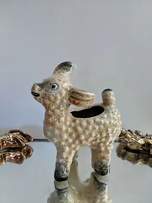 Vintage Ceramic Textured Hand Painted Sheep Lamb Planter Japan Poss. Salt Glaze • $15.75