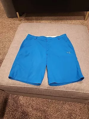 Puma Golf Shorts Dry Cell Electric Blue Size 36 Moisture Wicking Flex Comfort • $14