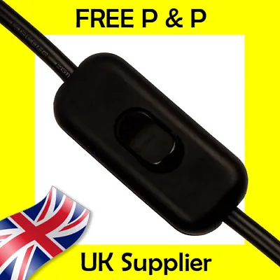 Black In Line Switch Low Profile Torpedo Design 2 Or 3 Core Flex Ideal For Lamps • £3.98