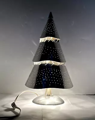 Mirro Style Illuminated Aluminum Christmas Tree Corded 17.5  Punched Metal -RARE • $698