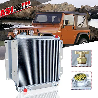 CC2101 3 Row Aluminum Radiator For 1987-06 JEEP WRANGLER TJ YJ 2.4 2.5L 4.0 4.2L • $104.49