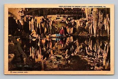 $2.15 • Buy Luray Caverns VA Reflections In Dream Lake C1950s Linen Vtg Cave Postcard 