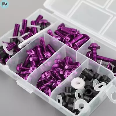 £16.78 • Buy 158x Motorbike Purple Fastener Clip Screw Kit Windscreen Fairing Bolt Universal