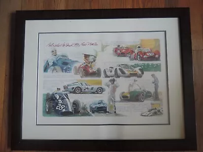 Bill Neale FRAMED Race Car Print FERRARI Maserati PORSCHE Signed Carroll Shelby • $75