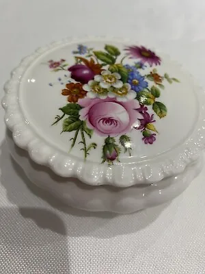 Coalport Floral Lidded Round Trinket Box VGC Diameter 10cm • £4.99