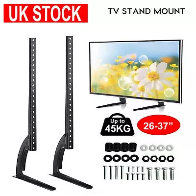 Universal Top TV Table Stand Leg Mount LED LCD Flat Screen 26-75 Inch TV Bracket • £12.95