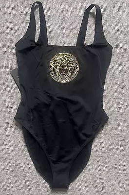 Versace Womens Medusa Black One Piece Swimsuit Size 5 • $250