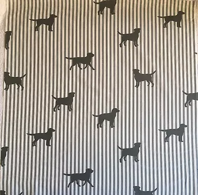 £20.39 • Buy 96cm X 135cm Wide Emily Bond Labrador Stripe Grey Lightweight Cotton Fabric New