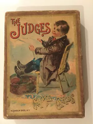 The Judges Card Game McLoughlin Bros Antique Vintage 1889 Brothers Board Game • $65