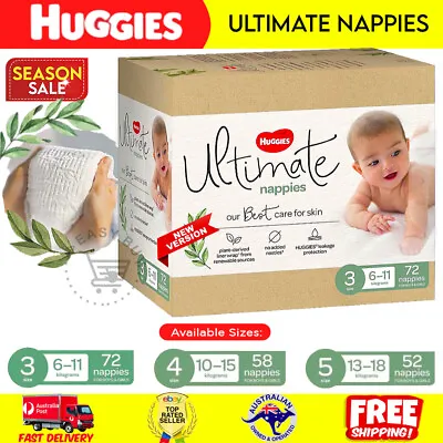 $53.99 • Buy Huggies Ultimate Nappy Pants For Boys & Girls Size 3,4,5 6-18kg Unisex Jumbo
