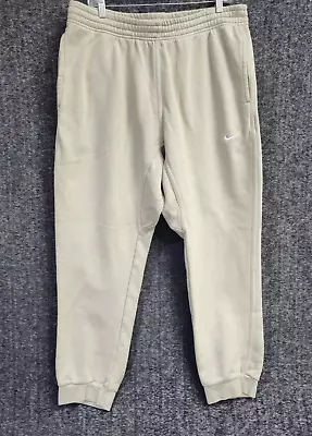 Nike Club Fleece Joggers Mens 2XL Beige Tan Sweatpants XXL Athleisure Swoosh • $23.99