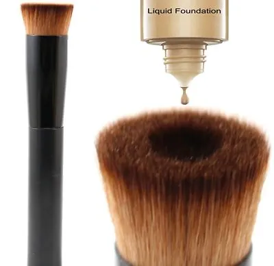 Flat Top Kabuki Foundation Brush Liquid Powder Blusher Buffing Make Up Brush UK • £3.19